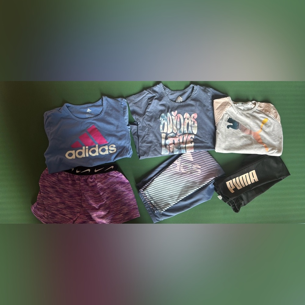 Adidas Blue and Pink Graphic Tee Set
